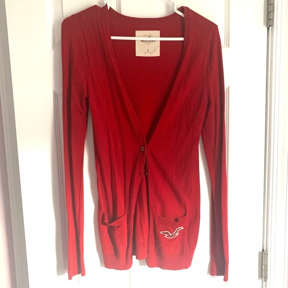 Hollister Sweaters - Red Hollister cardigan. Very comfortable.